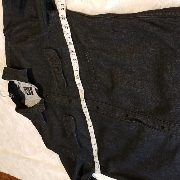 Volcom Shirt Size Mens XL Black Shacket Denim Pockets - Picture 7 of 9